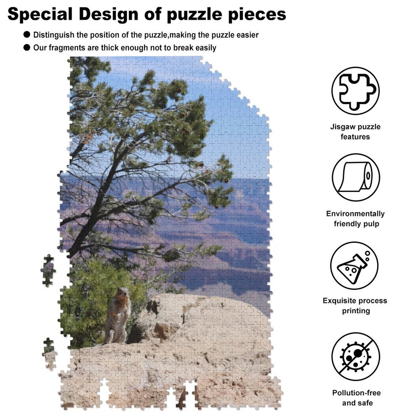 Squirrel by the canyon - 1000-Piece Jigsaw Puzzle