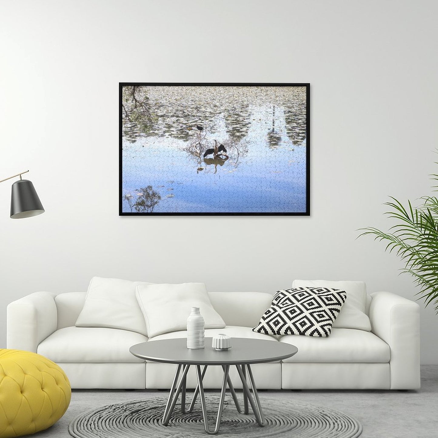 Bird in park lake - 1000-Piece Jigsaw Puzzle