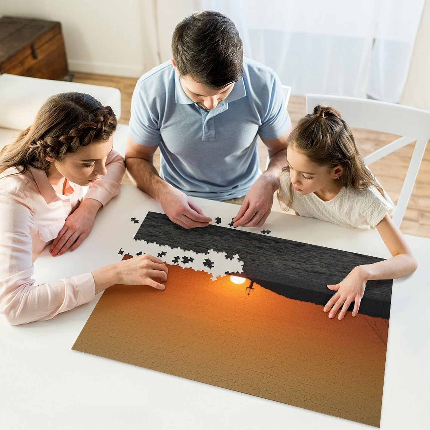 Sun setting over the horizon, St Kilda - 1000-Piece Jigsaw Puzzle