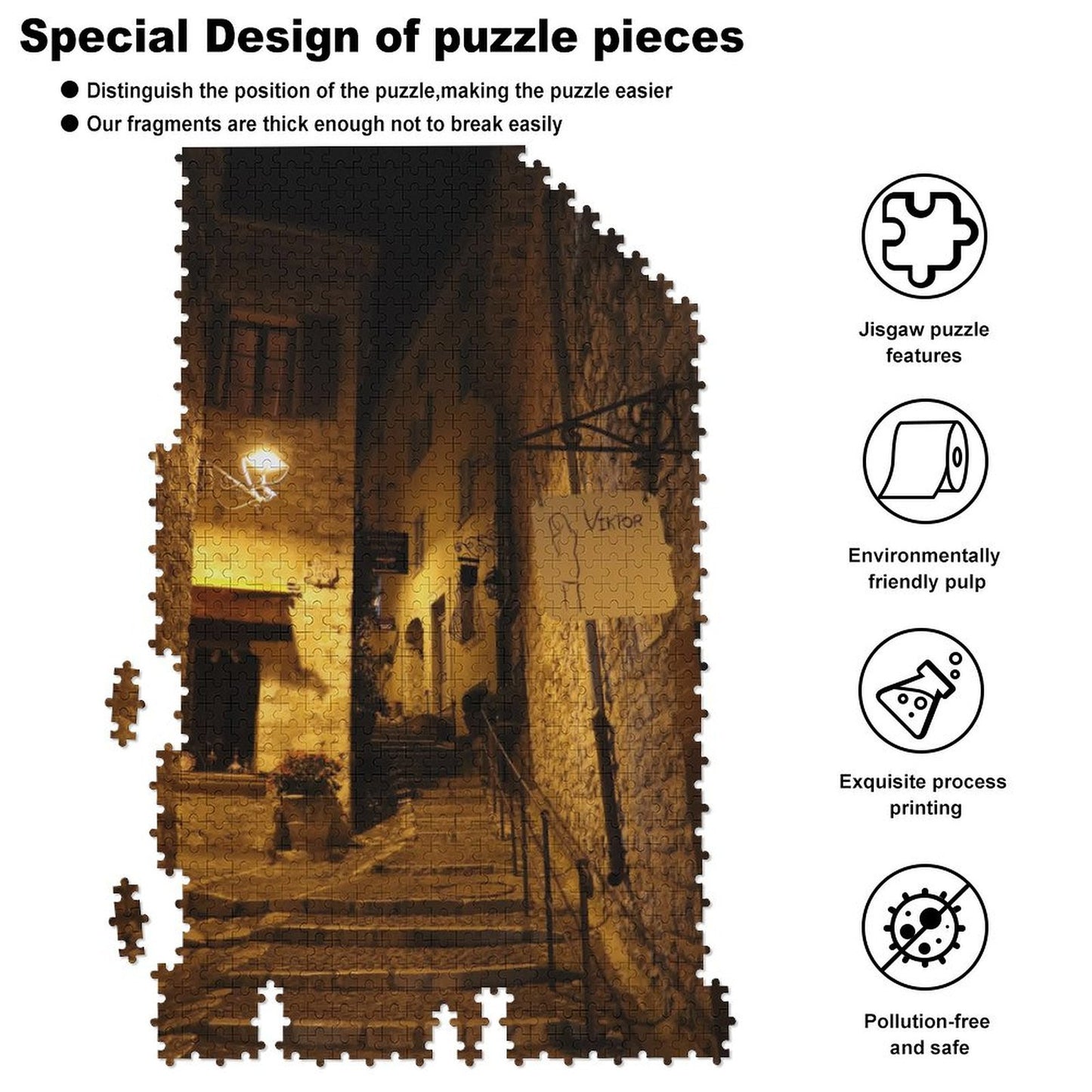 Saint-Paul de Vence by night - 1000-Piece Jigsaw Puzzle