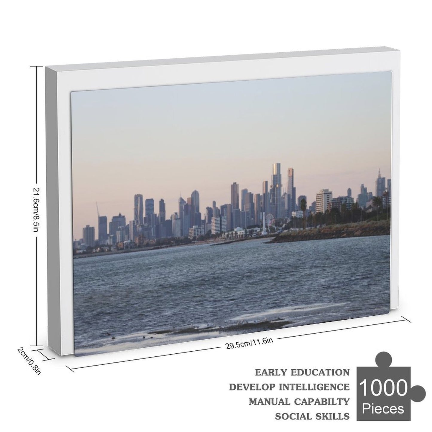 Melbourne skyline at dusk, Australia - 1000-Piece Jigsaw Puzzle