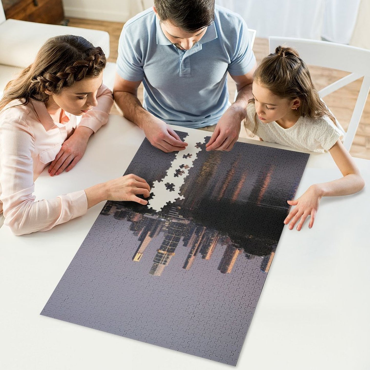 Melbourne skyscrapers at dusk - 1000-Piece Jigsaw Puzzle