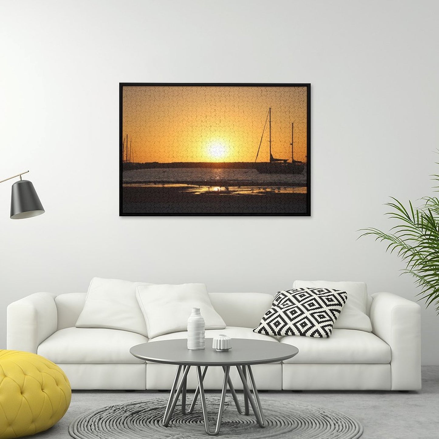 Sun setting by the marina - 1000-Piece Jigsaw Puzzle