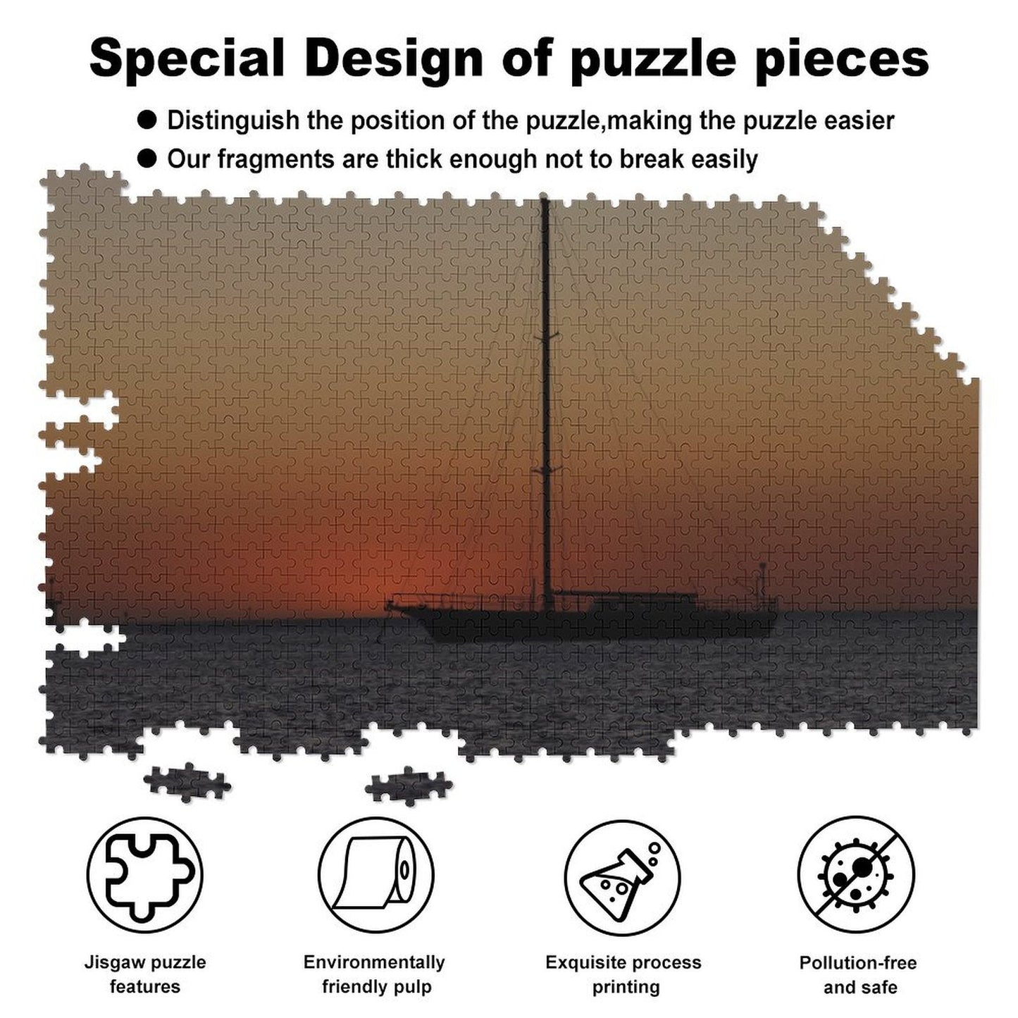 Sailboat at sunset - 1000-Piece Jigsaw Puzzle