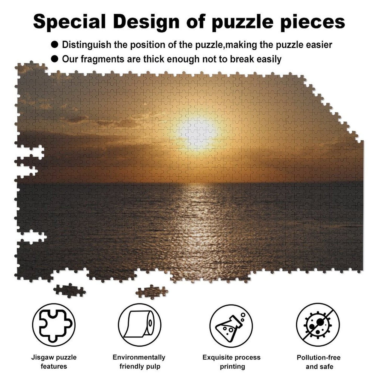 Sun setting over the horizon - 1000-Piece Jigsaw Puzzle