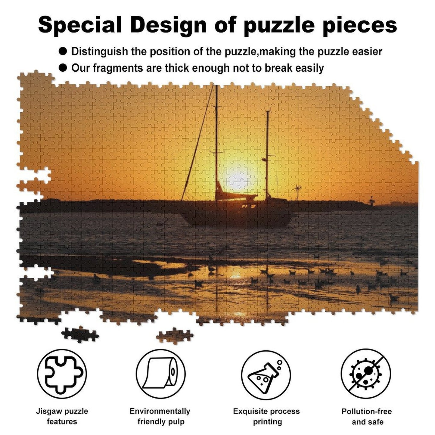 Sun setting over the Marina, St Kilda - 1000-Piece Jigsaw Puzzle