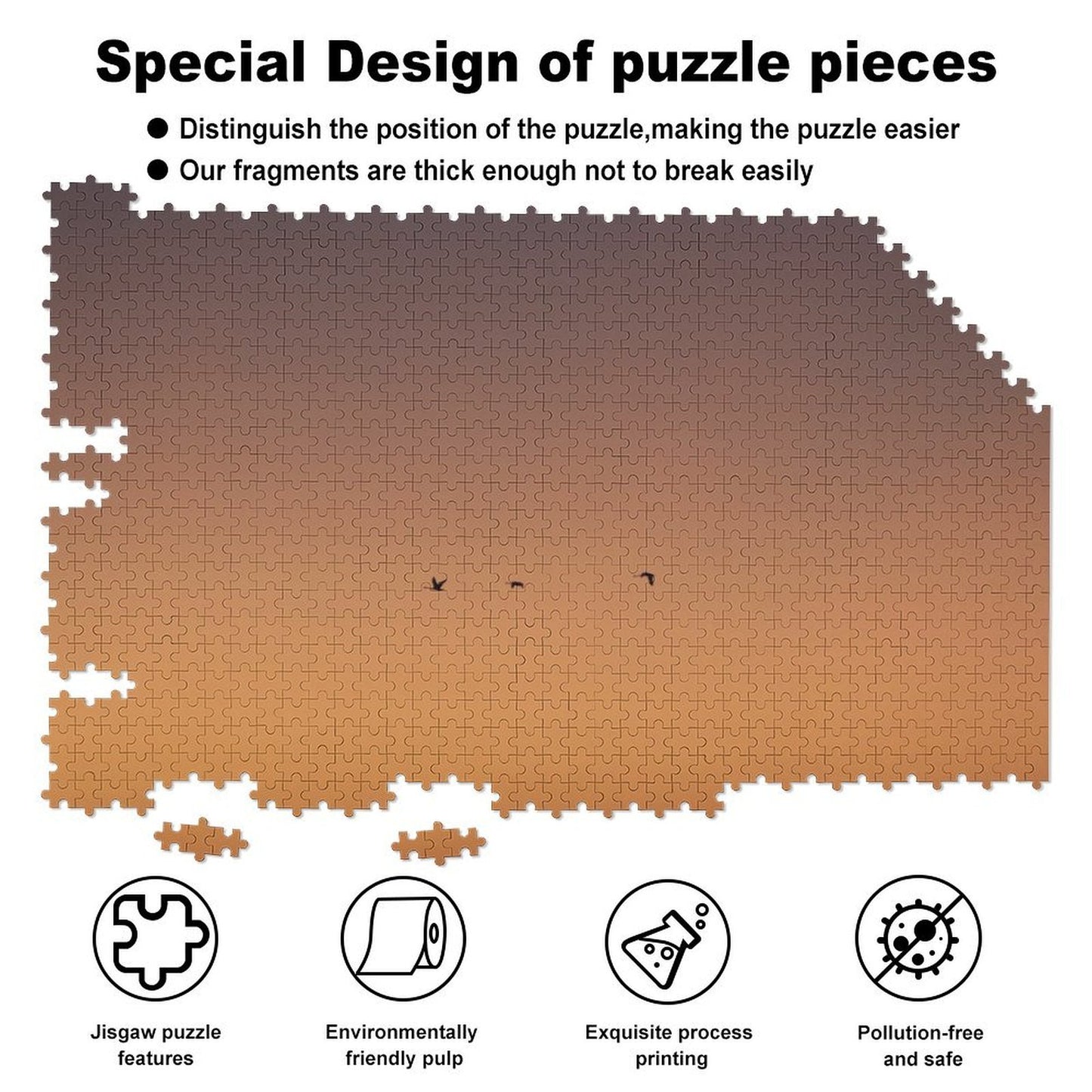 Birds flying into the sunset - 1000-Piece Jigsaw Puzzle
