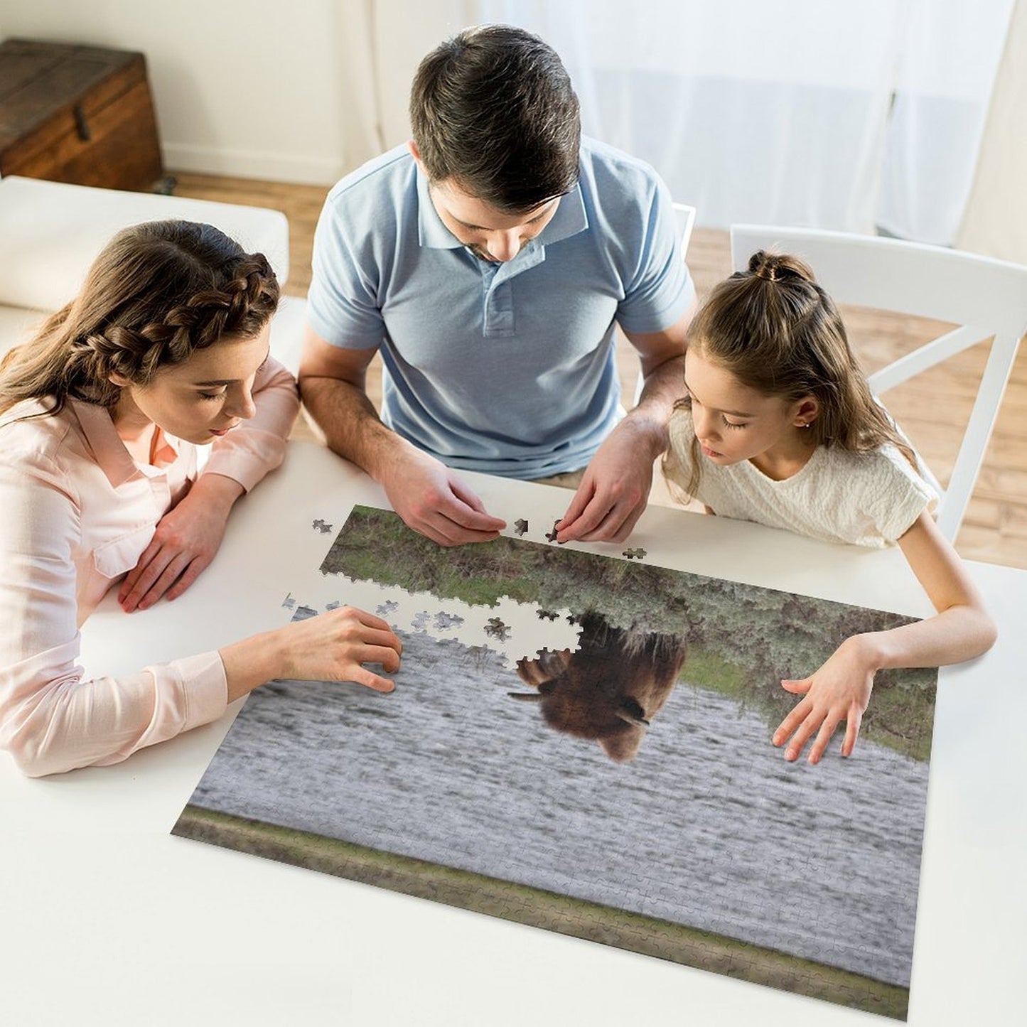Bison by the river - 1000-Piece Jigsaw Puzzle