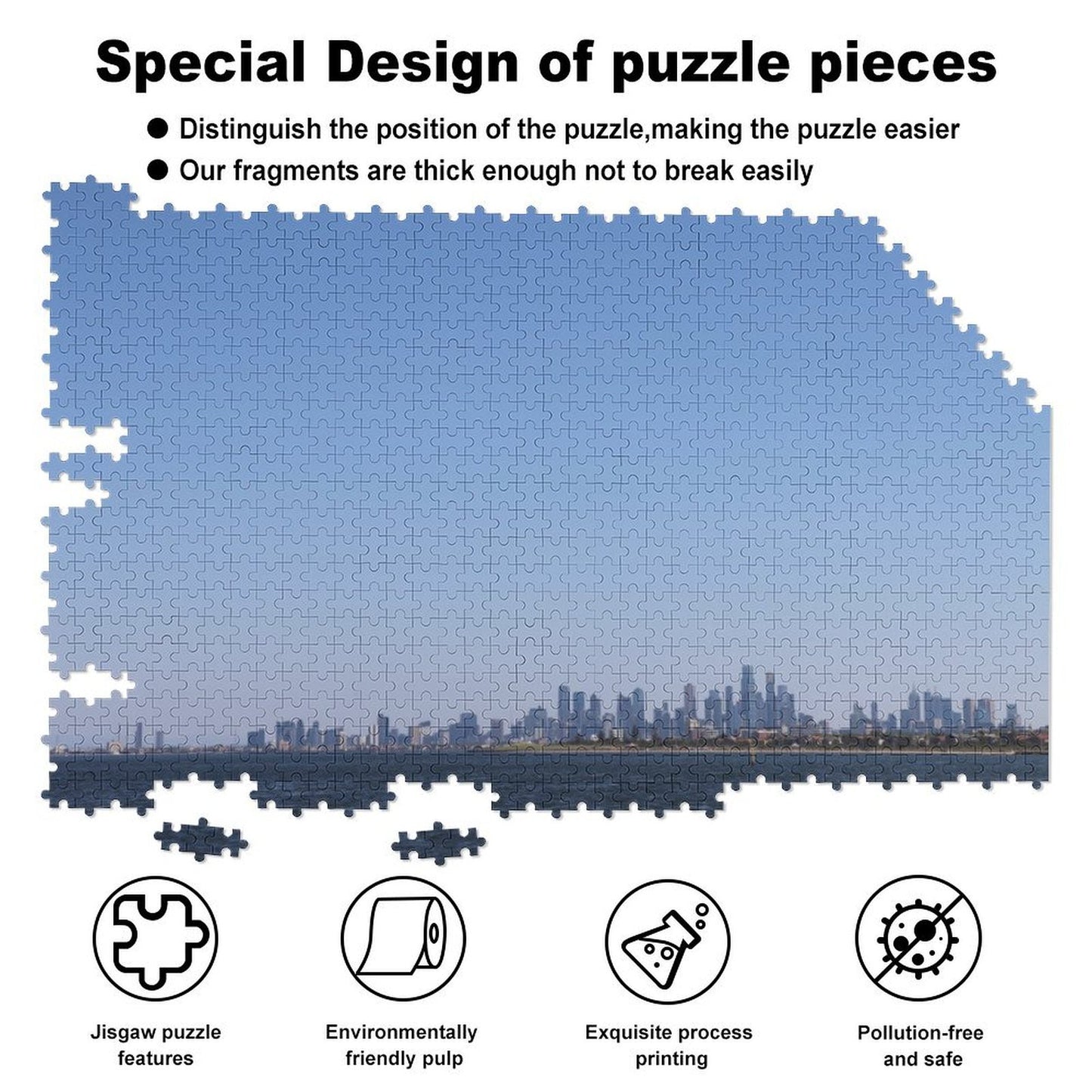 Melbourne skyline on a clear day - 1000-Piece Jigsaw Puzzle