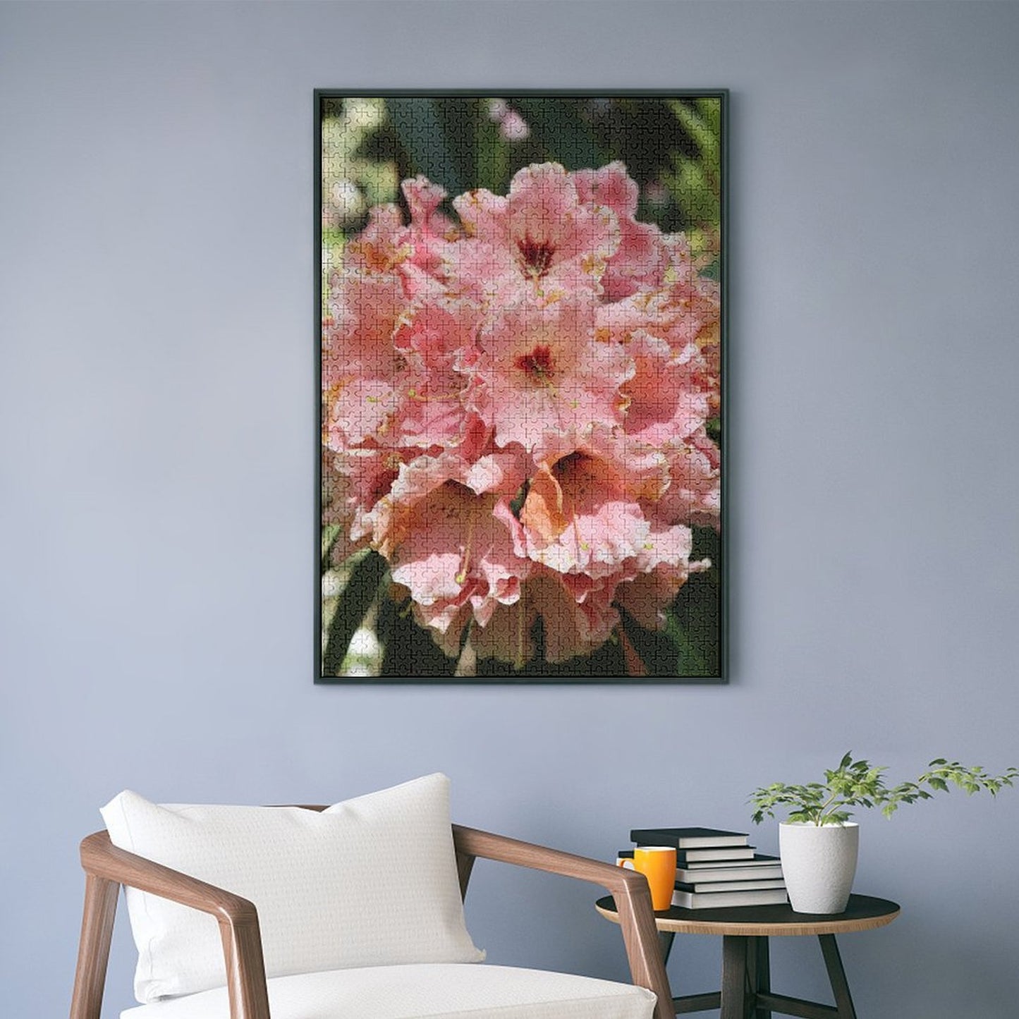 Pink ruffly rhododendrons in bloom - 1000-Piece Jigsaw Puzzle