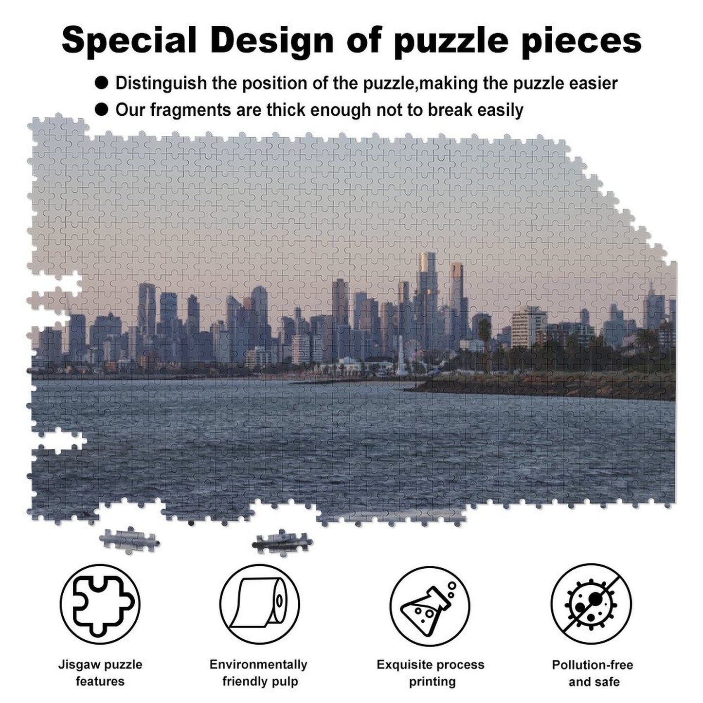 Melbourne skyline at dusk, Australia - 1000-Piece Jigsaw Puzzle