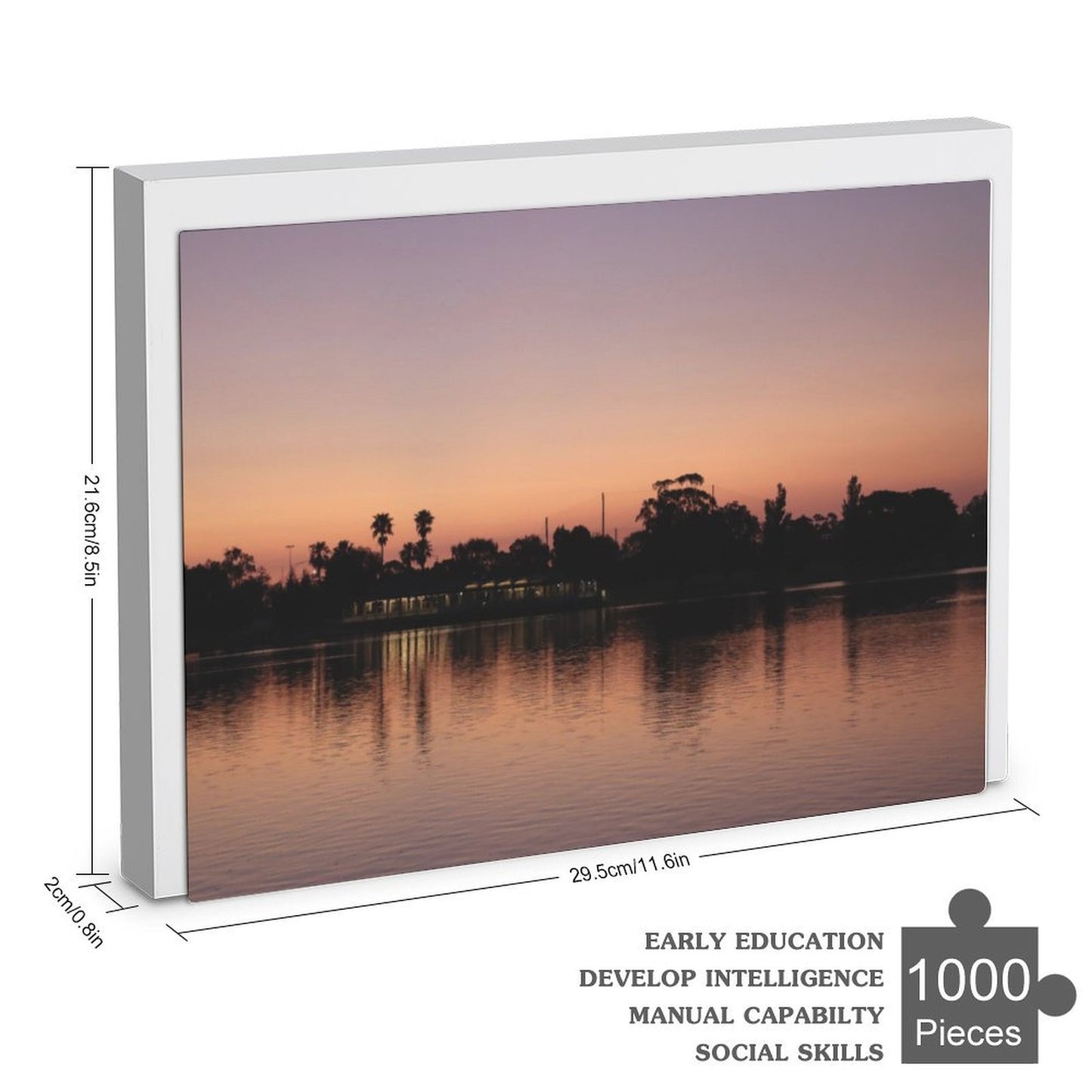 Sunset by the lake - 1000-Piece Jigsaw Puzzle
