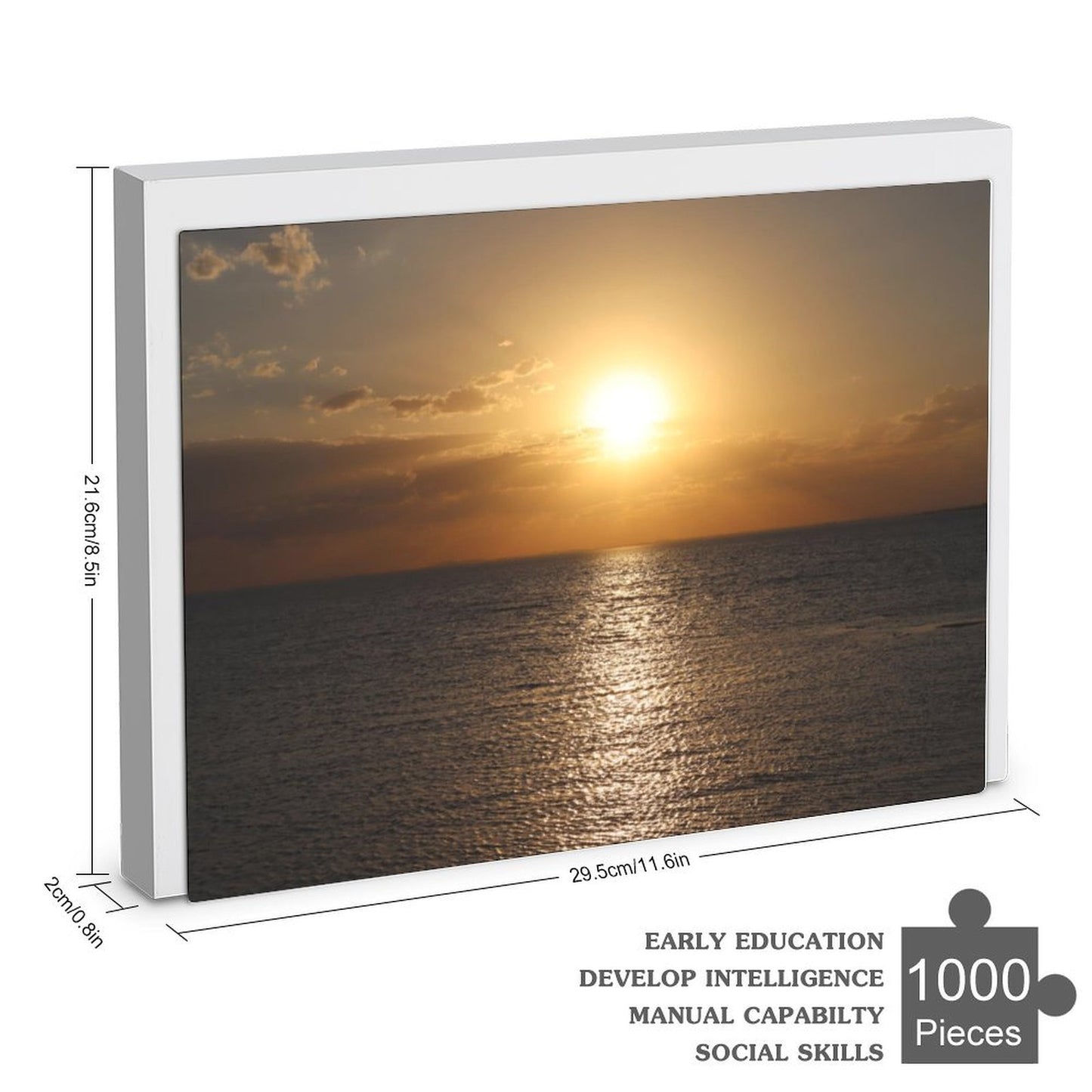 Sun setting over the horizon - 1000-Piece Jigsaw Puzzle