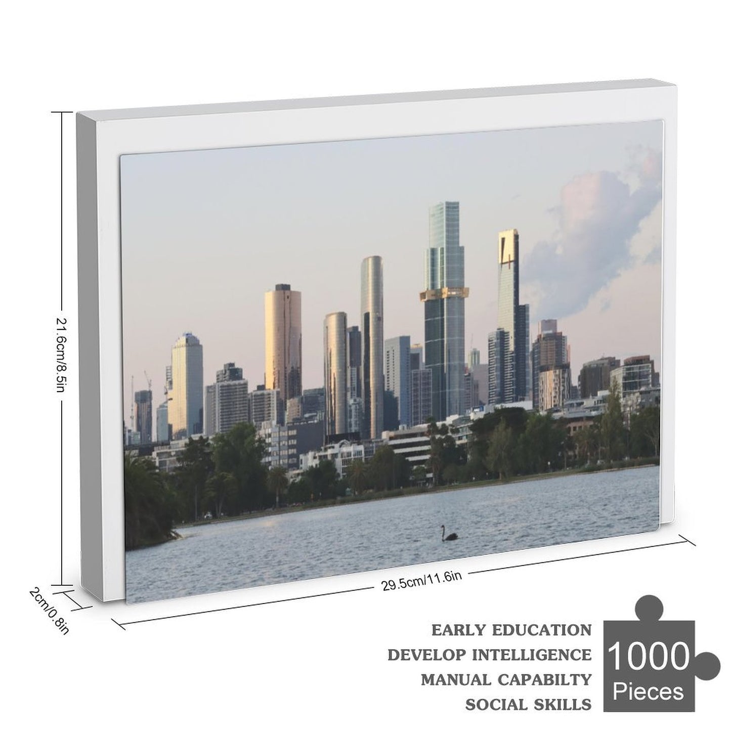 Melbourne skyscrapers by the water - 1000-Piece Jigsaw Puzzle