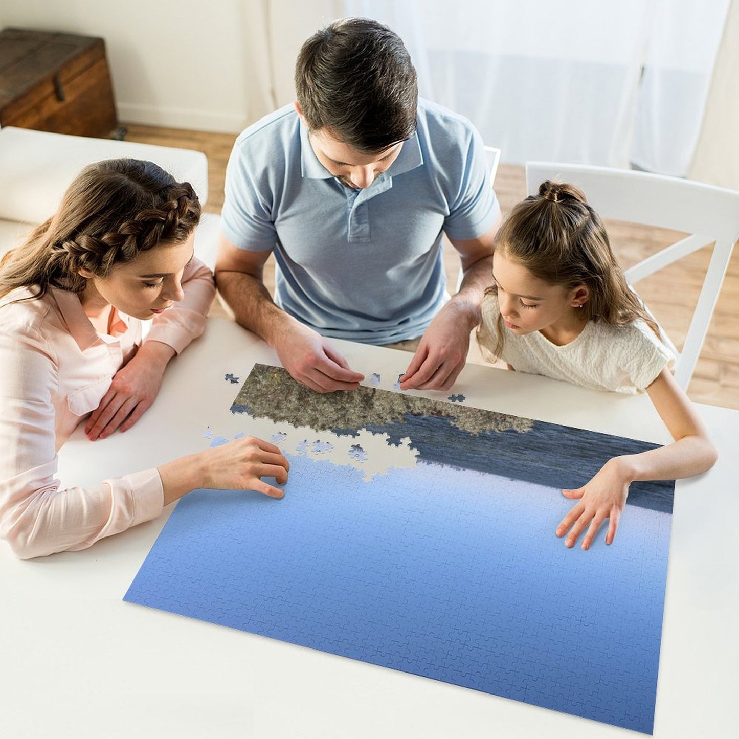 Melbourne skyline on sunny day - 1000-Piece Jigsaw Puzzle