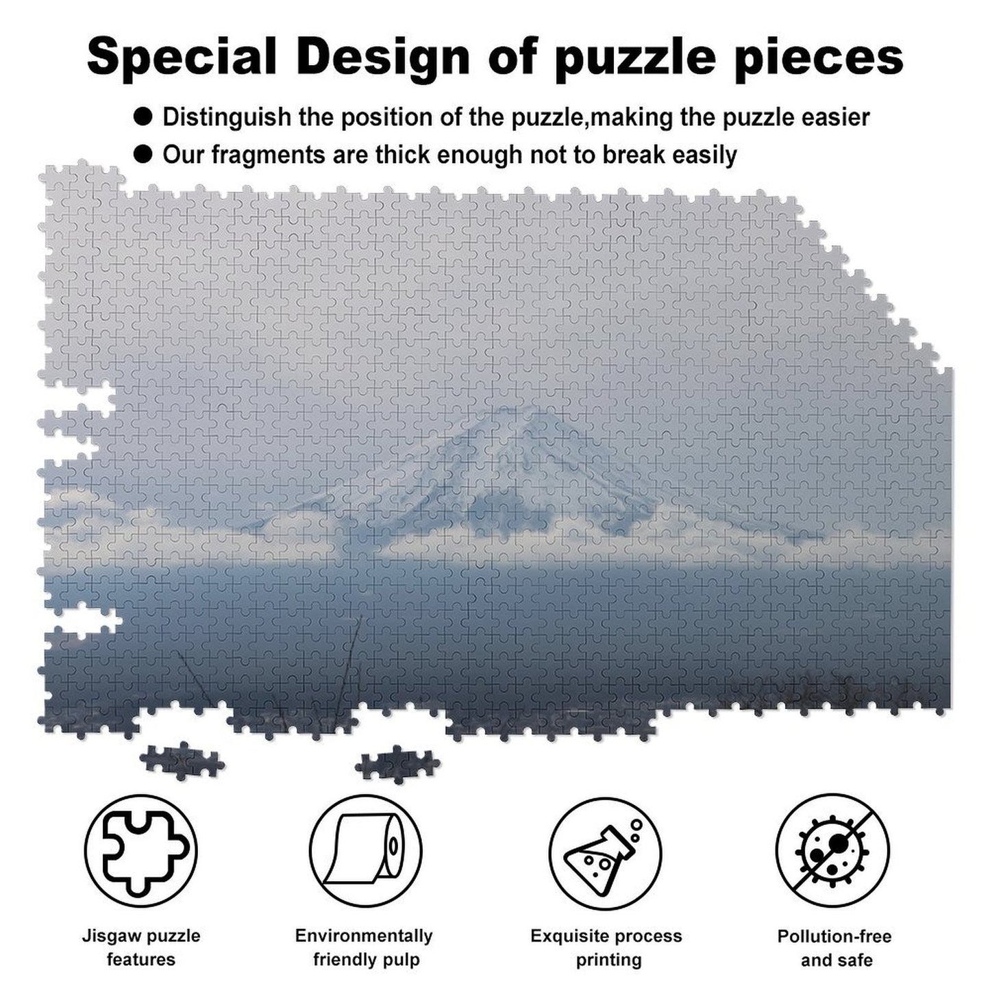 Mount Fuji emerging from the clouds - 1000-Piece Jigsaw Puzzle