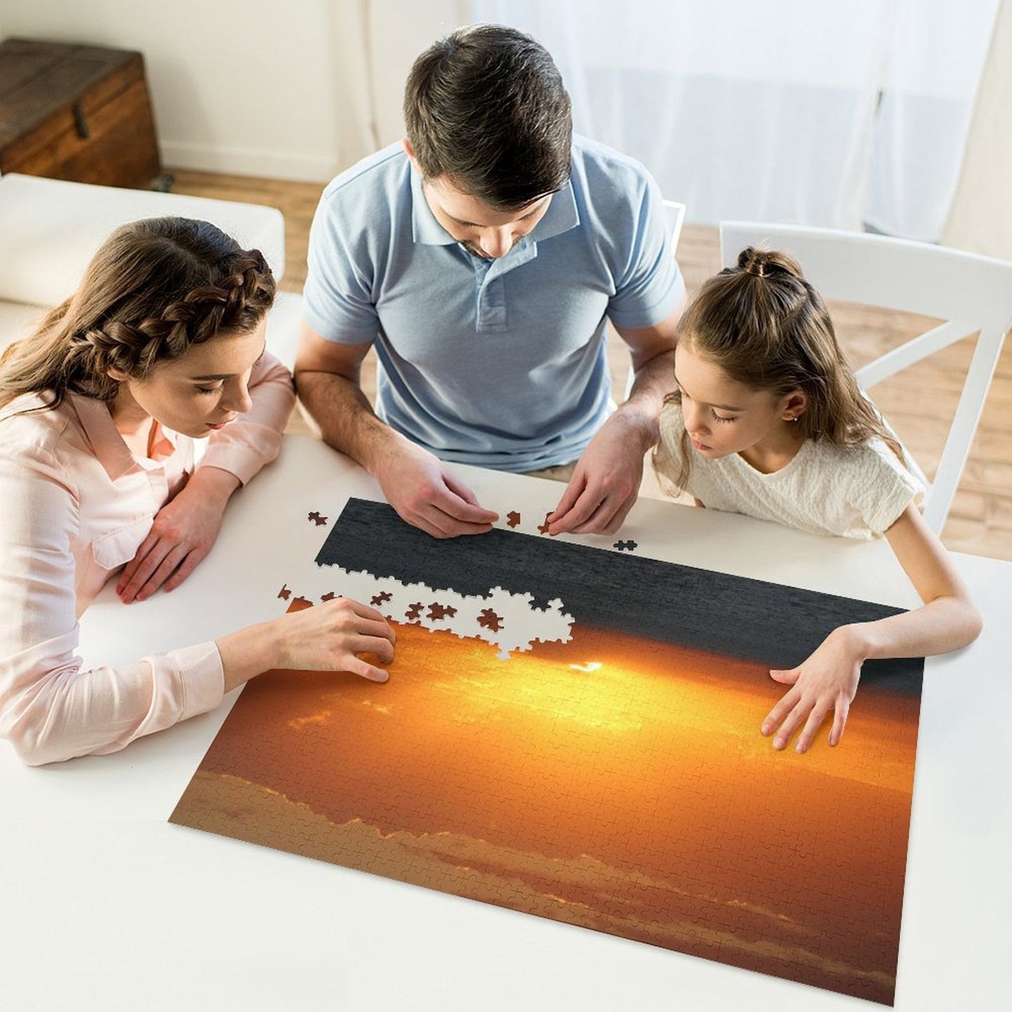 Sun setting through the clouds, Australia - 1000-Piece Jigsaw Puzzle