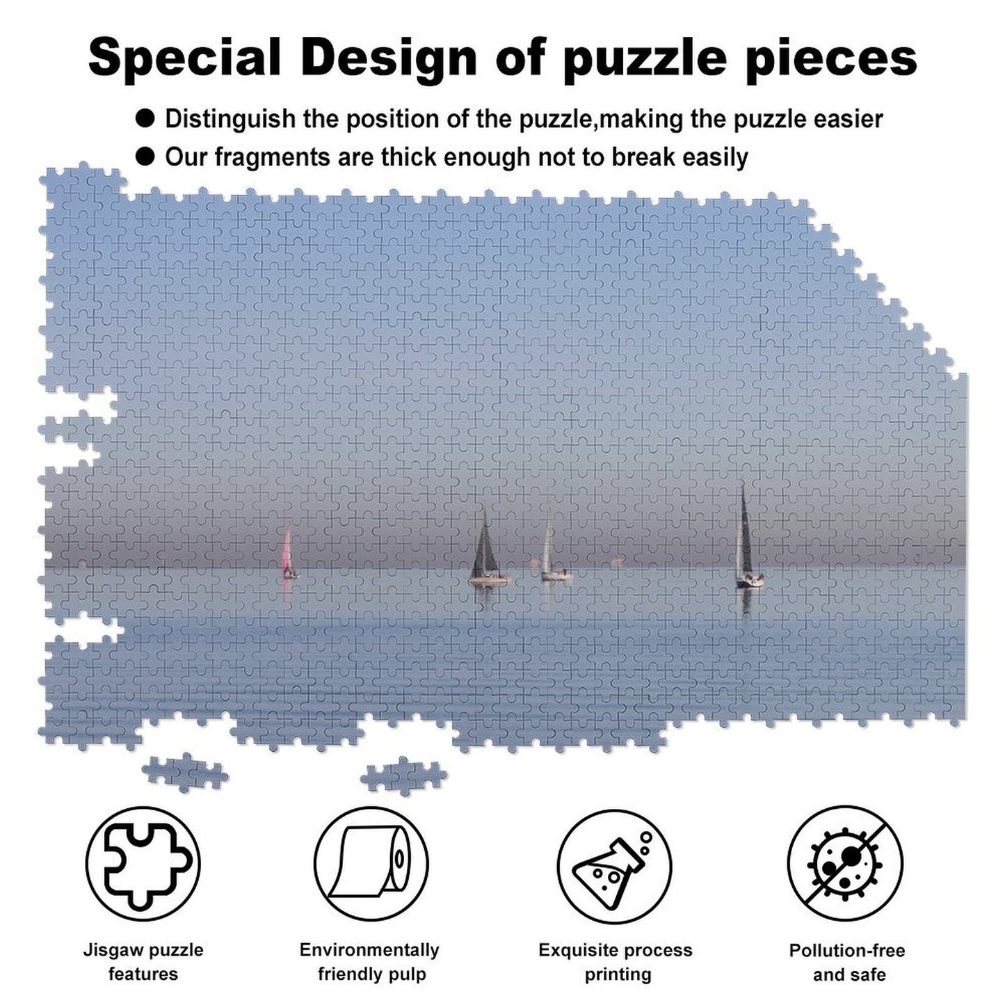 Boats sailing in the bay - 1000-Piece Jigsaw Puzzle