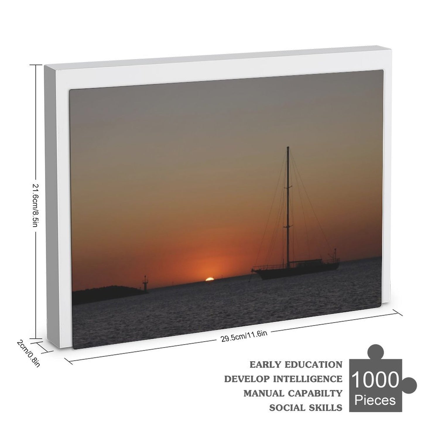 Sailboat at sunset, Melbourne - 1000-Piece Jigsaw Puzzle