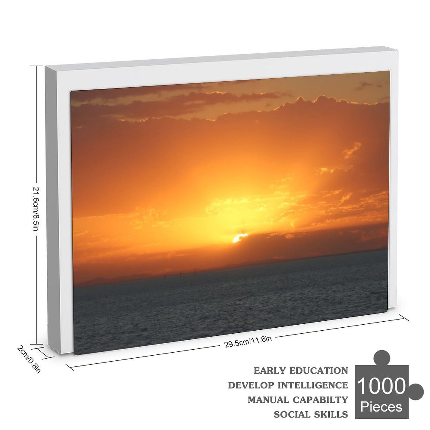 Sun setting through the clouds, Australia - 1000-Piece Jigsaw Puzzle