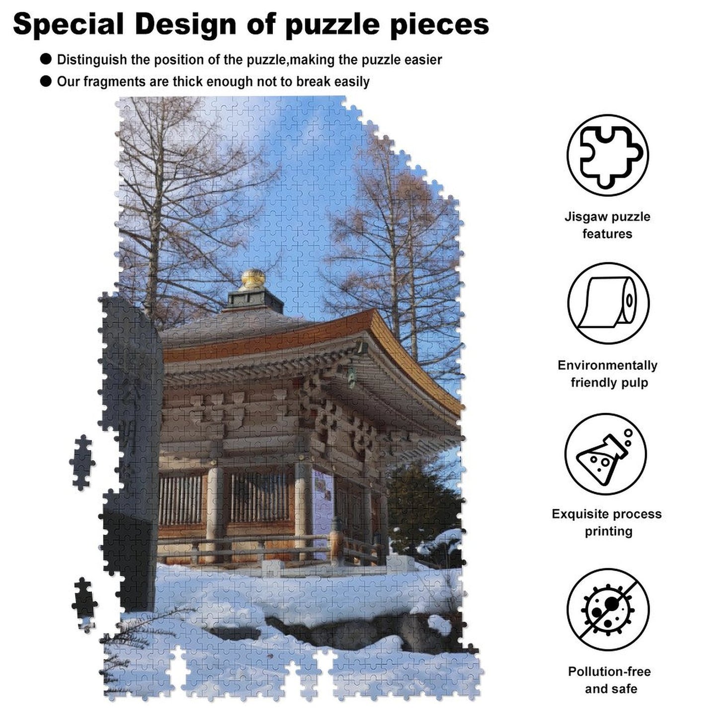 Temple in the snow - 1000-Piece Jigsaw Puzzle