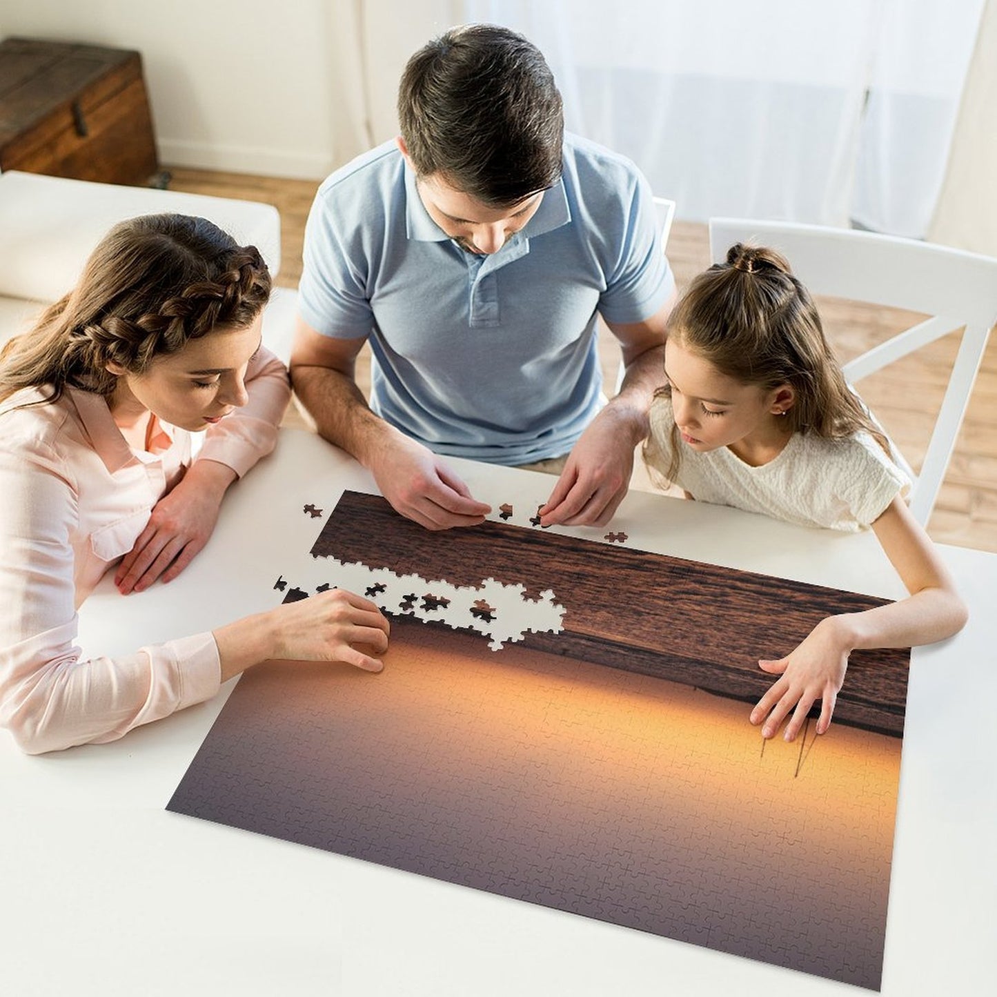 Sailboats in the sunset, Melbourne - 1000-Piece Wooden Jigsaw Puzzles (Horizontal)