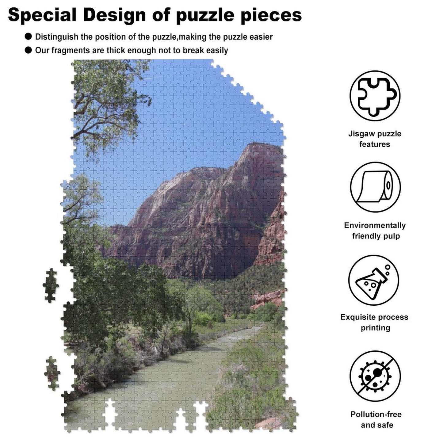 River flowing through Zion National Park - 1000-Piece Jigsaw Puzzle