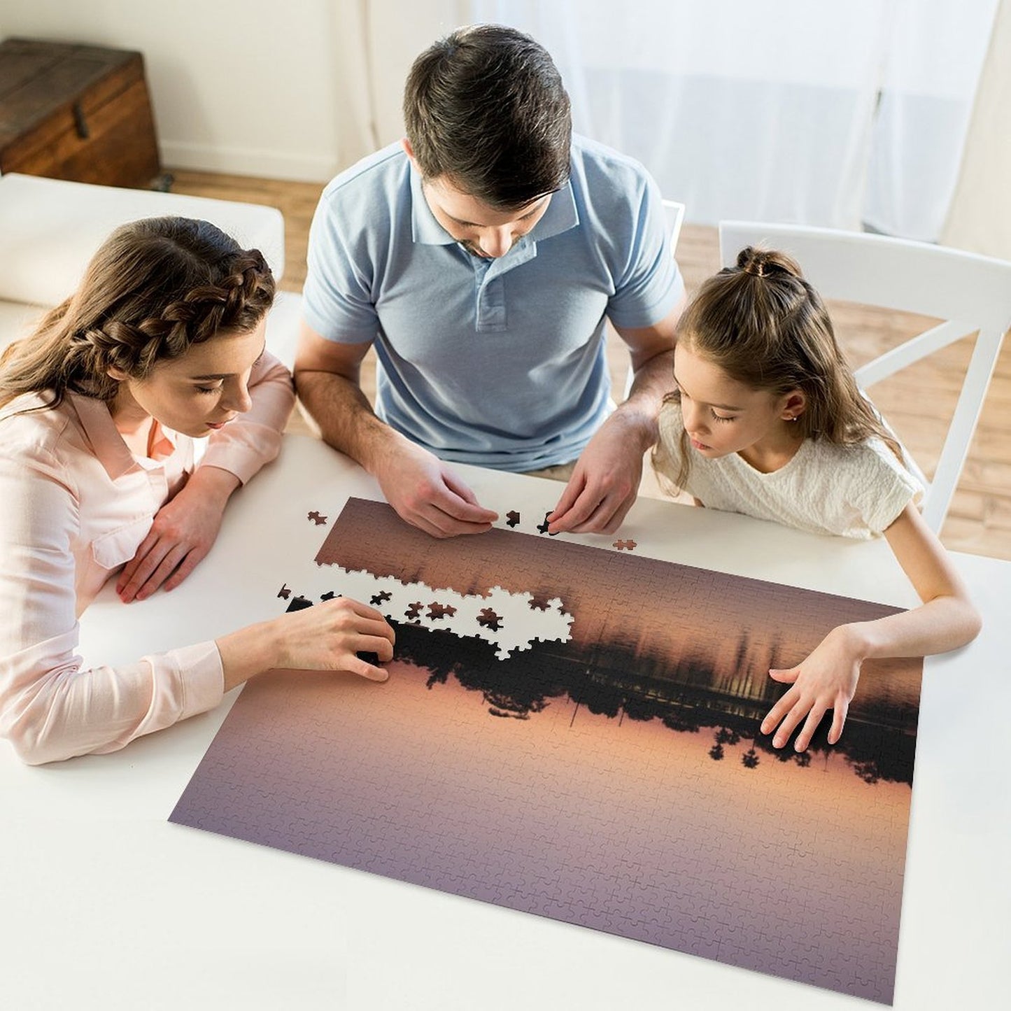 Sunset by the lake - 1000-Piece Jigsaw Puzzle