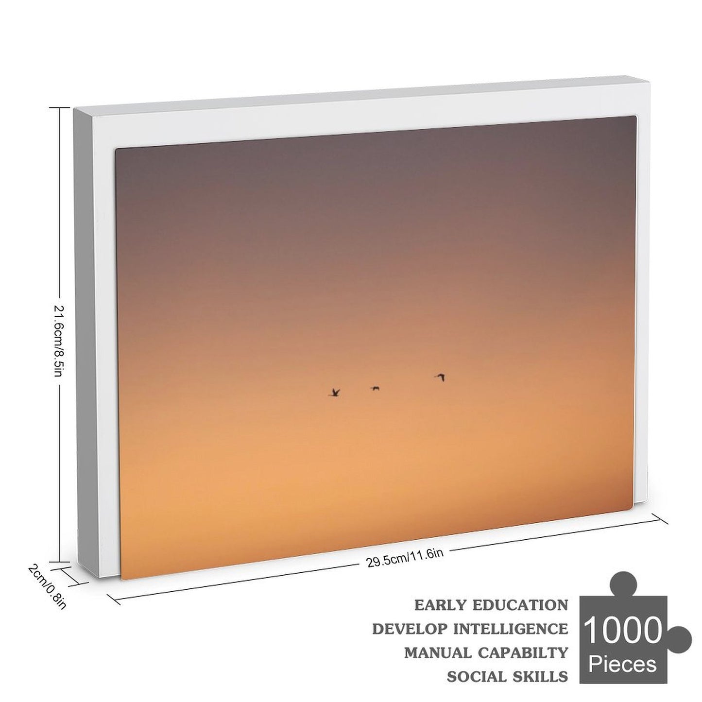 Birds flying into the sunset - 1000-Piece Jigsaw Puzzle