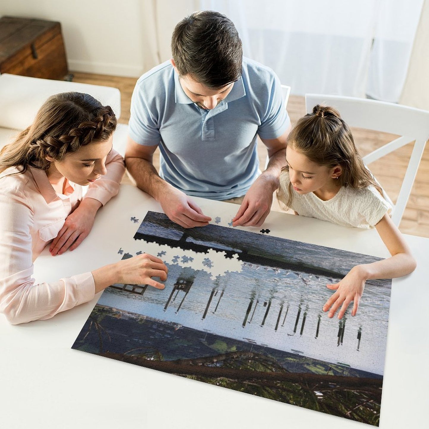 Row of seagulls, Akaroa - 1000-Piece Jigsaw Puzzle