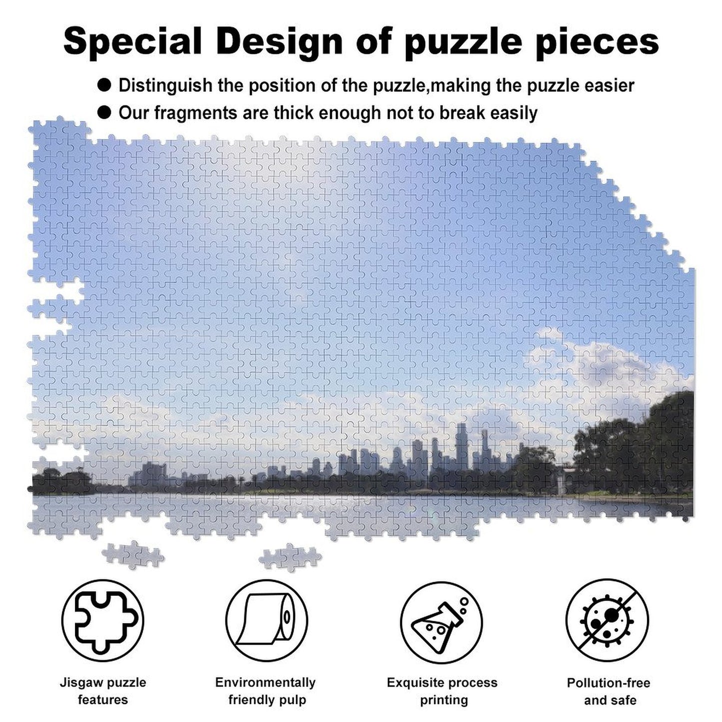 Melbourne skyline from Albert Park - 1000-Piece Jigsaw Puzzle