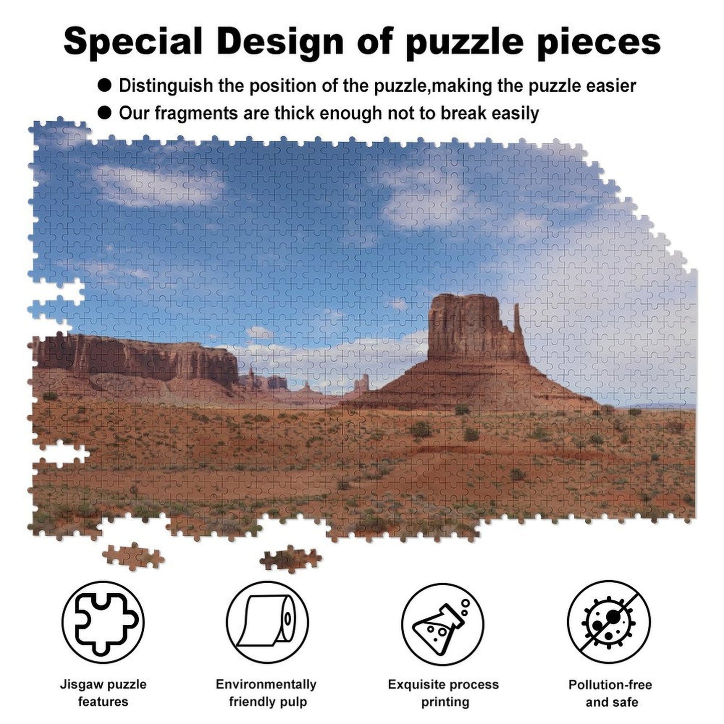 Monument Valley, America - 1000-Piece Jigsaw Puzzle