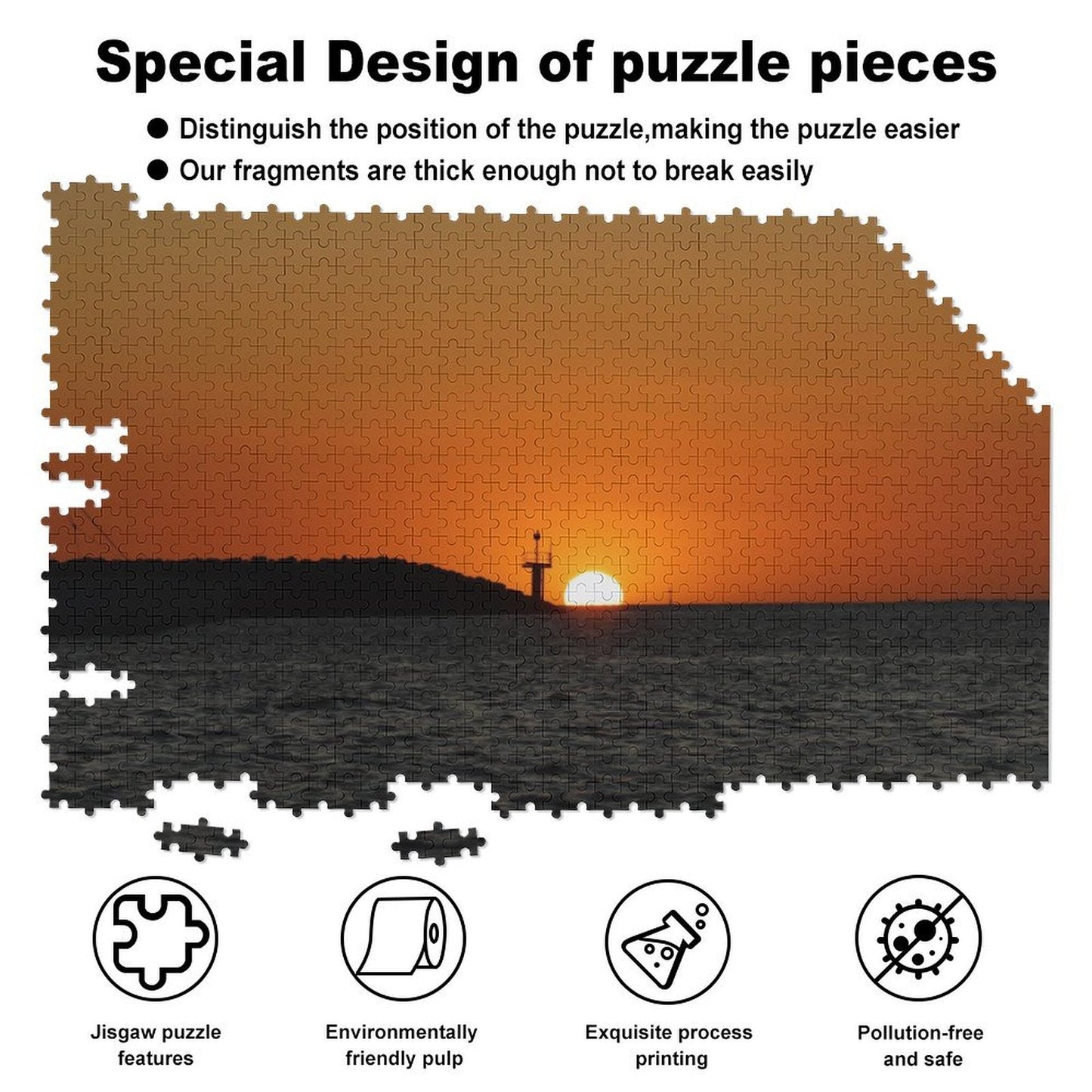 Sun setting over the horizon, St Kilda - 1000-Piece Jigsaw Puzzle