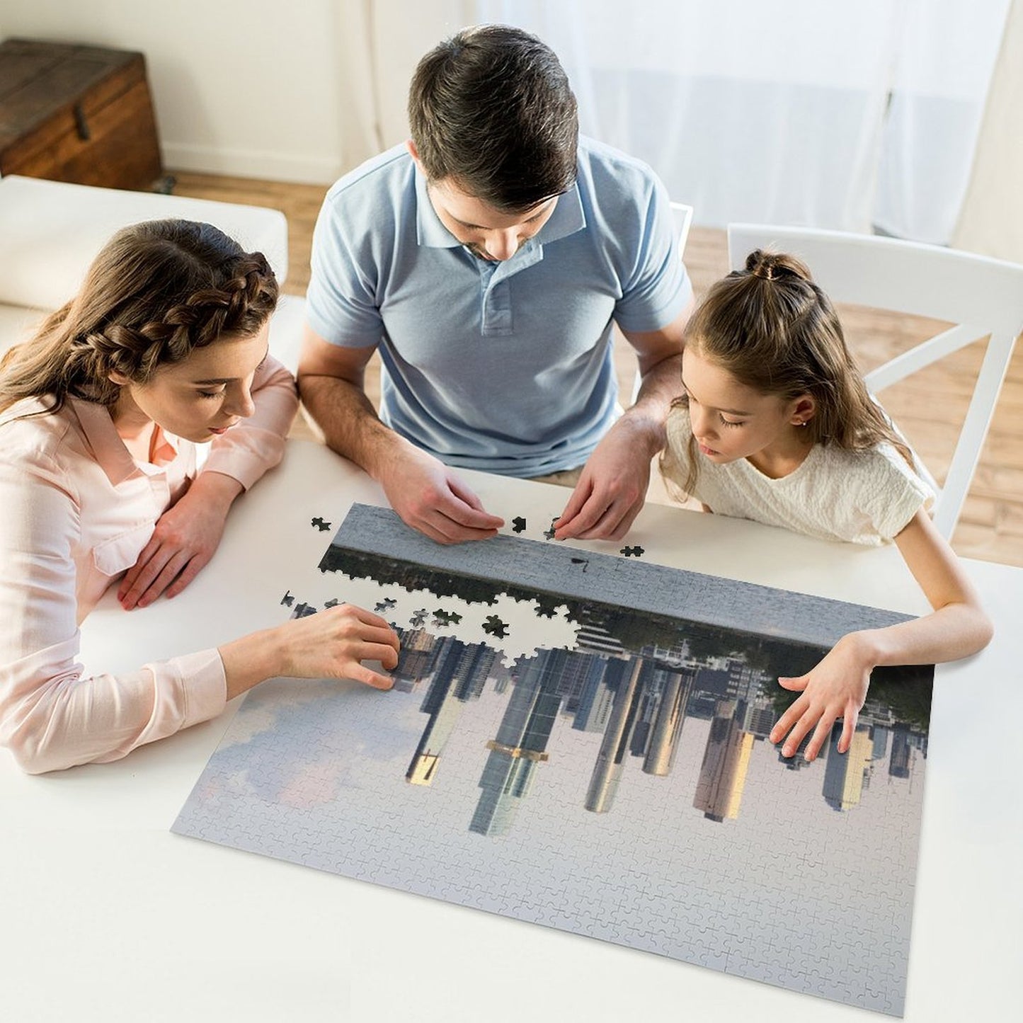 Melbourne skyscrapers by the water - 1000-Piece Jigsaw Puzzle