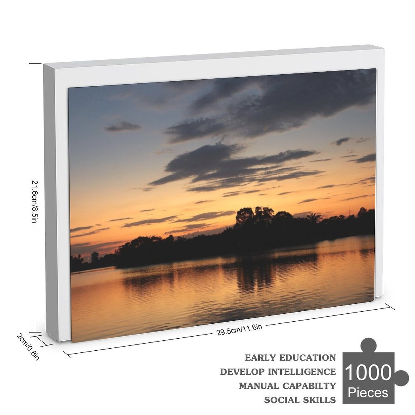 Dusk by the lake - 1000-Piece Jigsaw Puzzle
