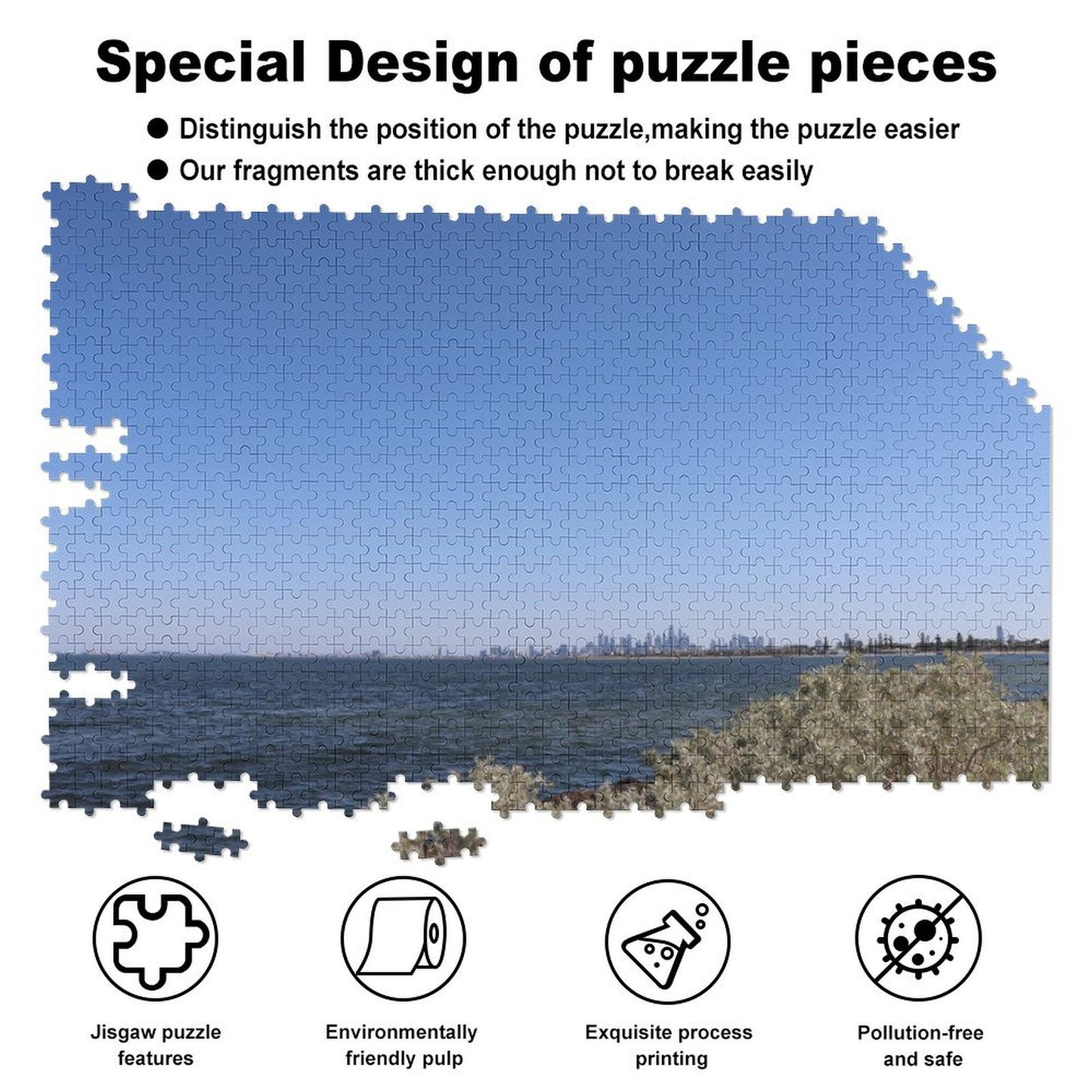 Melbourne skyline on sunny day - 1000-Piece Jigsaw Puzzle