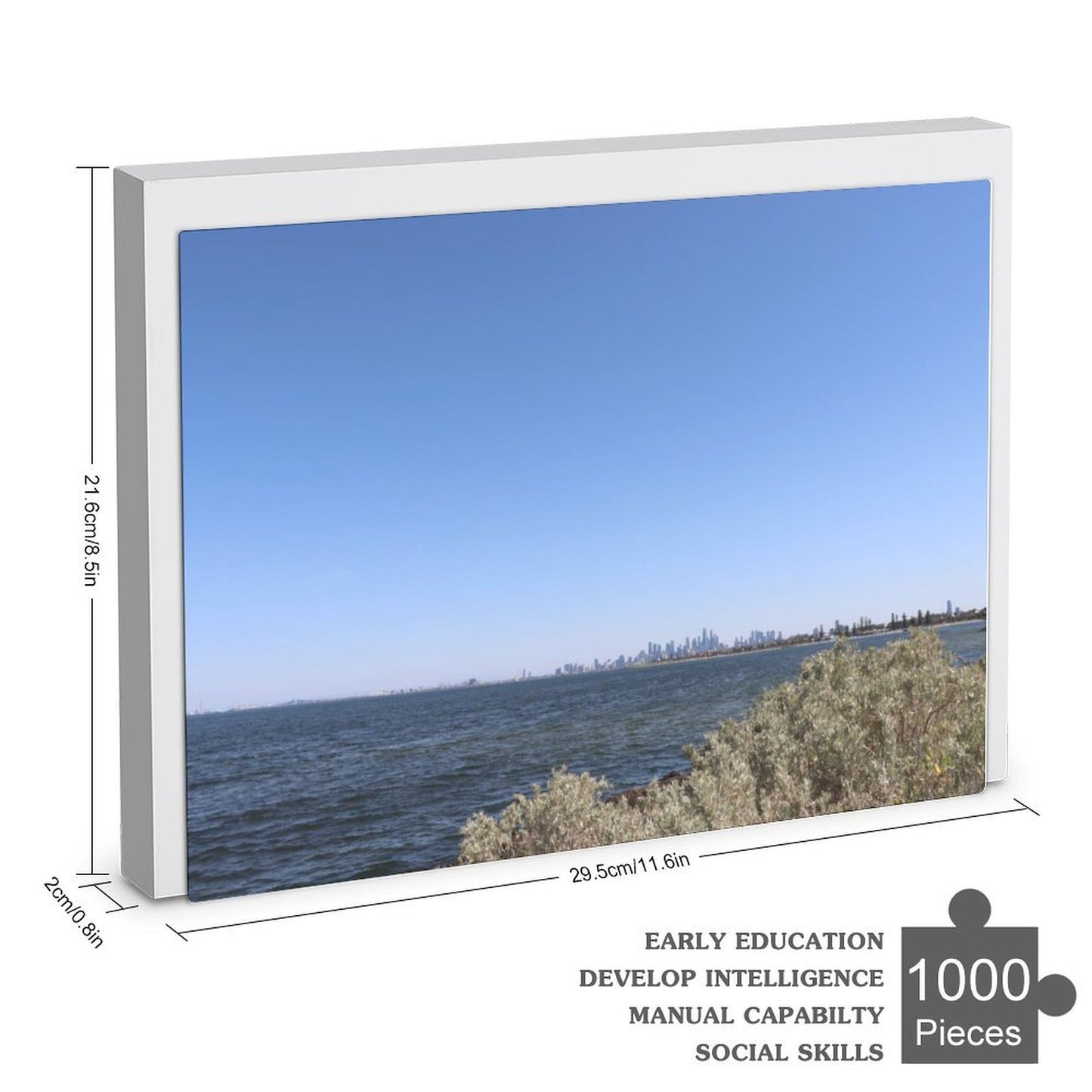 Melbourne skyline on sunny day - 1000-Piece Jigsaw Puzzle