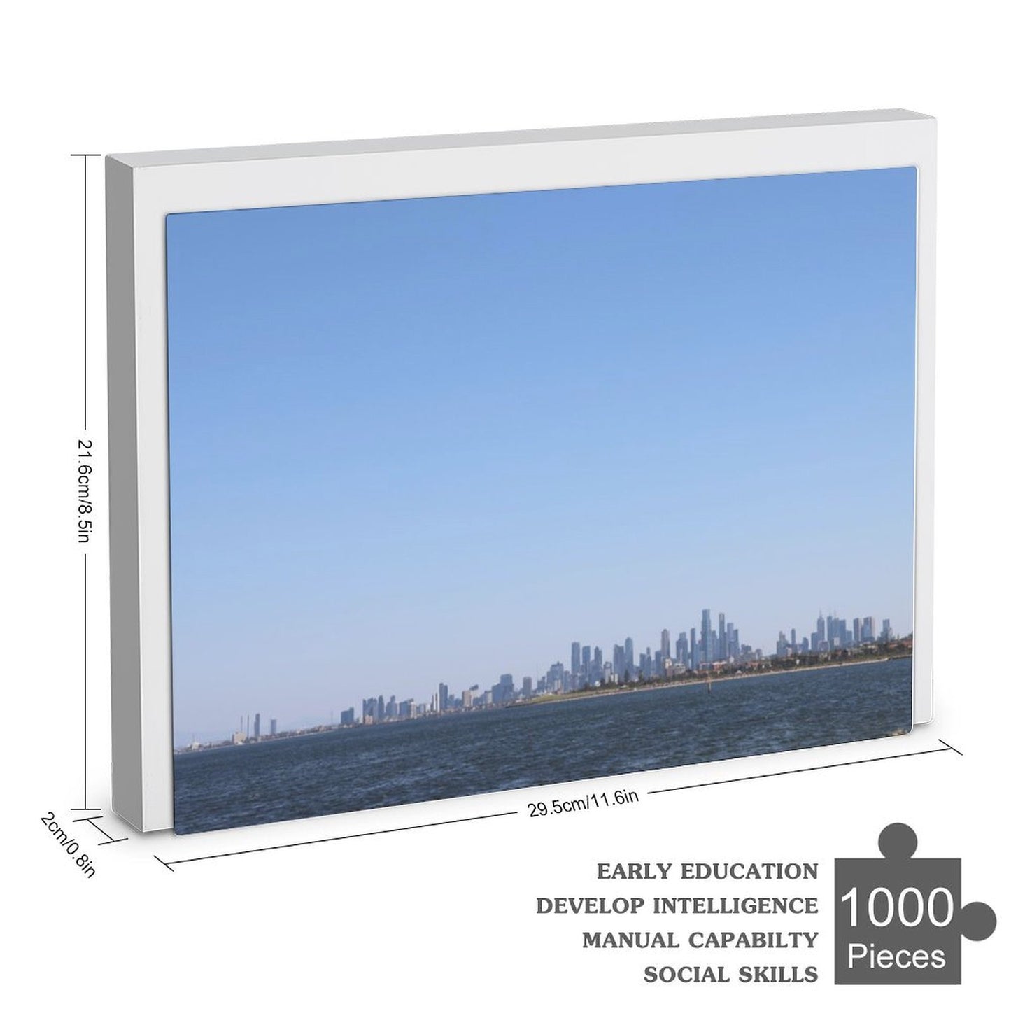 Melbourne skyline on a clear day - 1000-Piece Jigsaw Puzzle