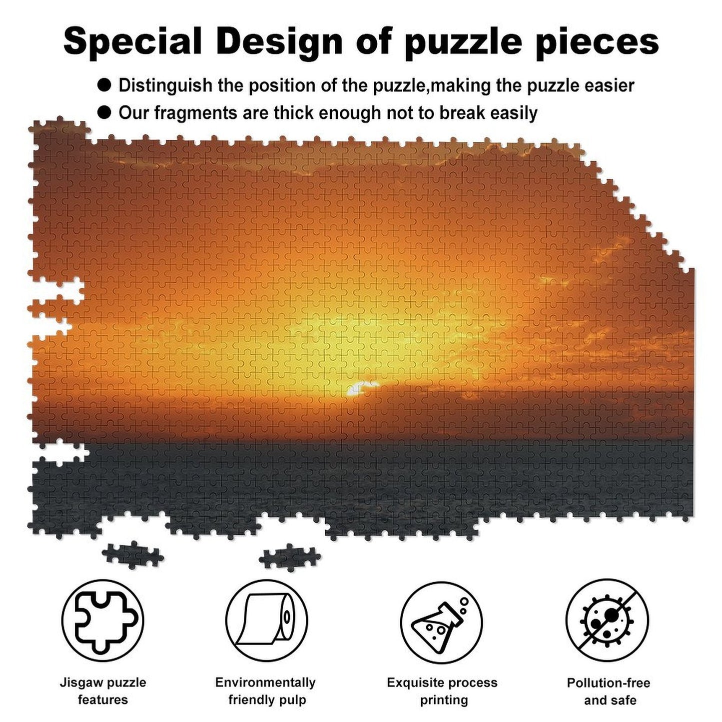 Sun setting through the clouds, Australia - 1000-Piece Jigsaw Puzzle