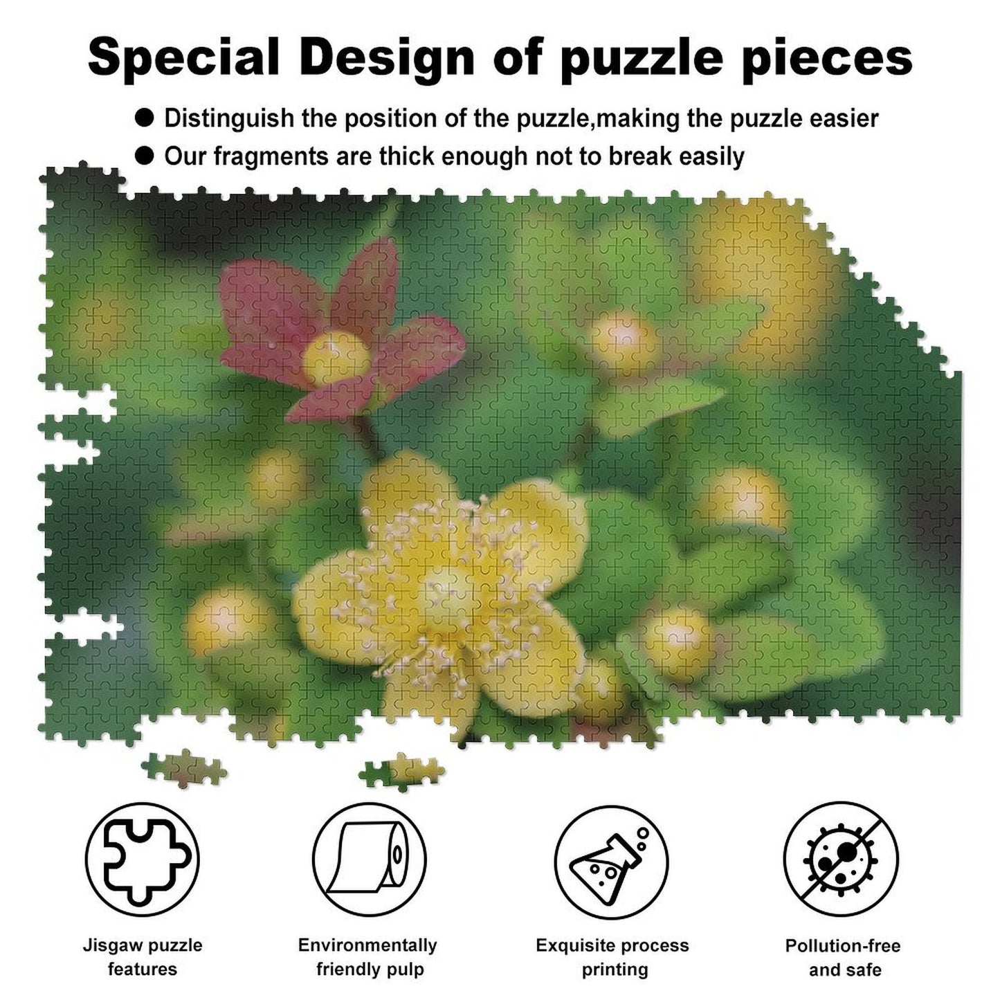 Hypericum androsaemum in bloom - 1000-Piece Jigsaw Puzzle