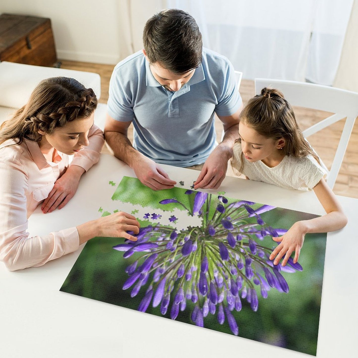 Agapanthus flower after the rain - 1000-Piece Jigsaw Puzzle