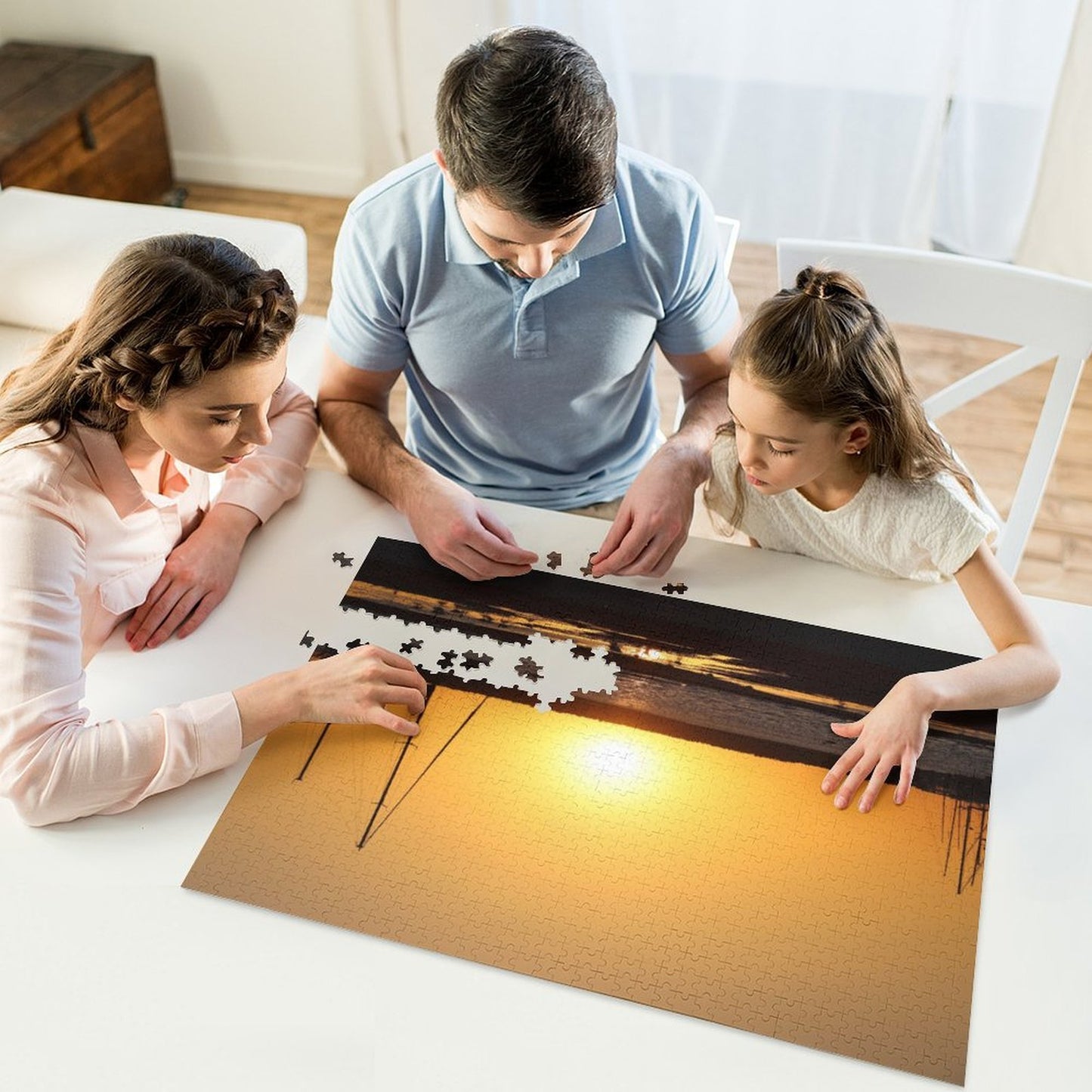 Sun setting by the marina - 1000-Piece Jigsaw Puzzle