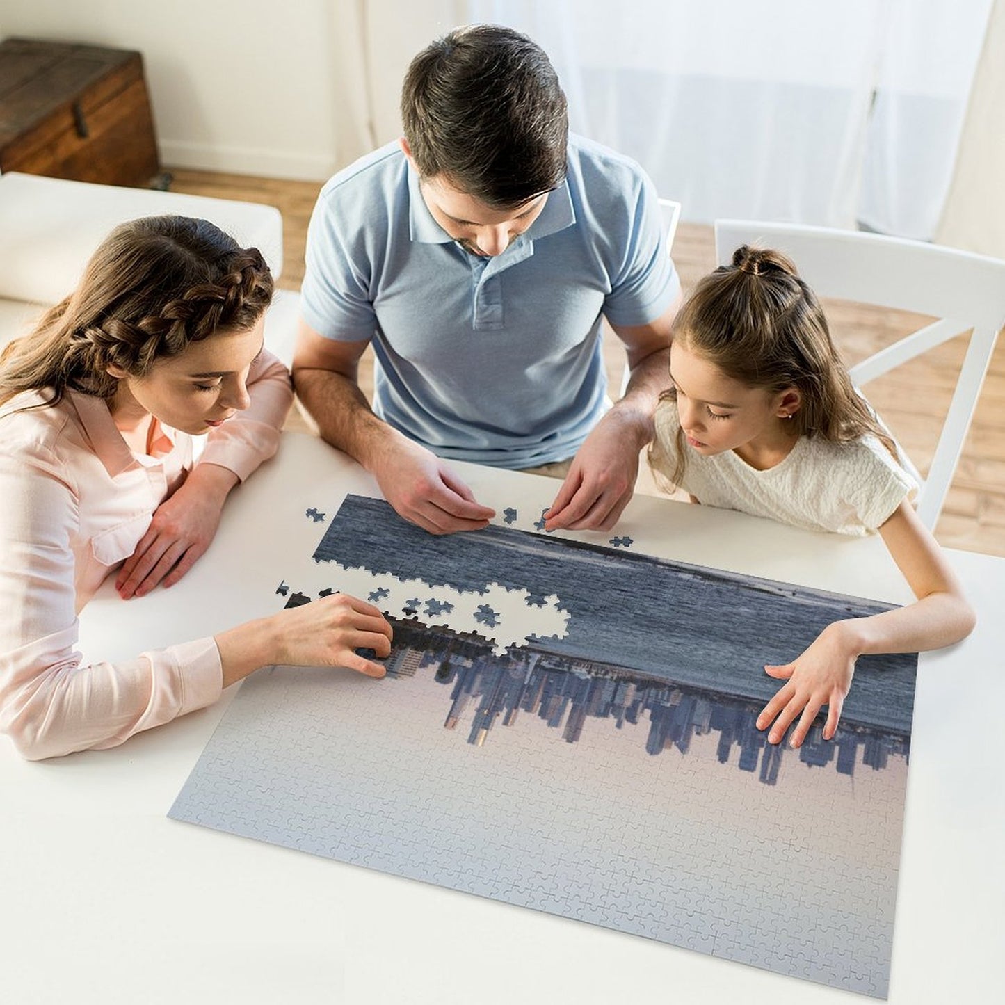 Melbourne skyline at dusk, Australia - 1000-Piece Jigsaw Puzzle