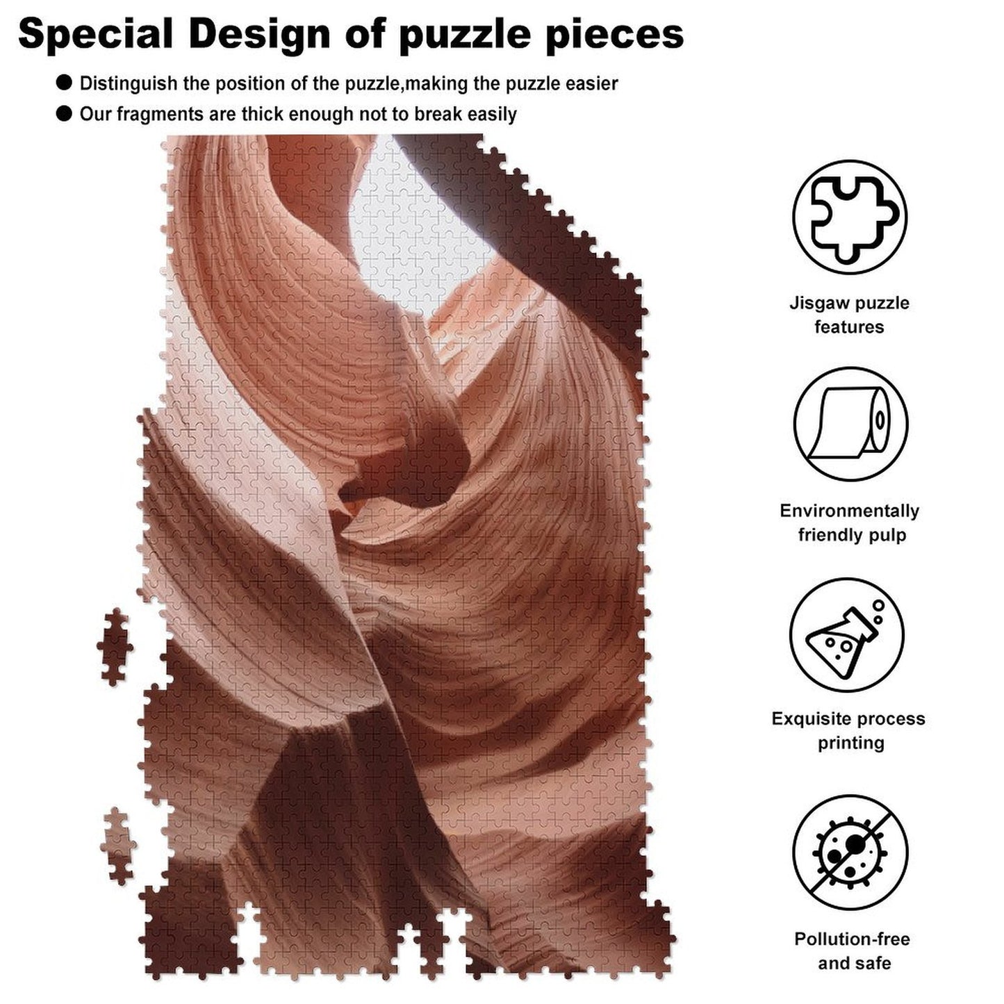 Antelope Canyon waves - 1000-Piece Jigsaw Puzzle