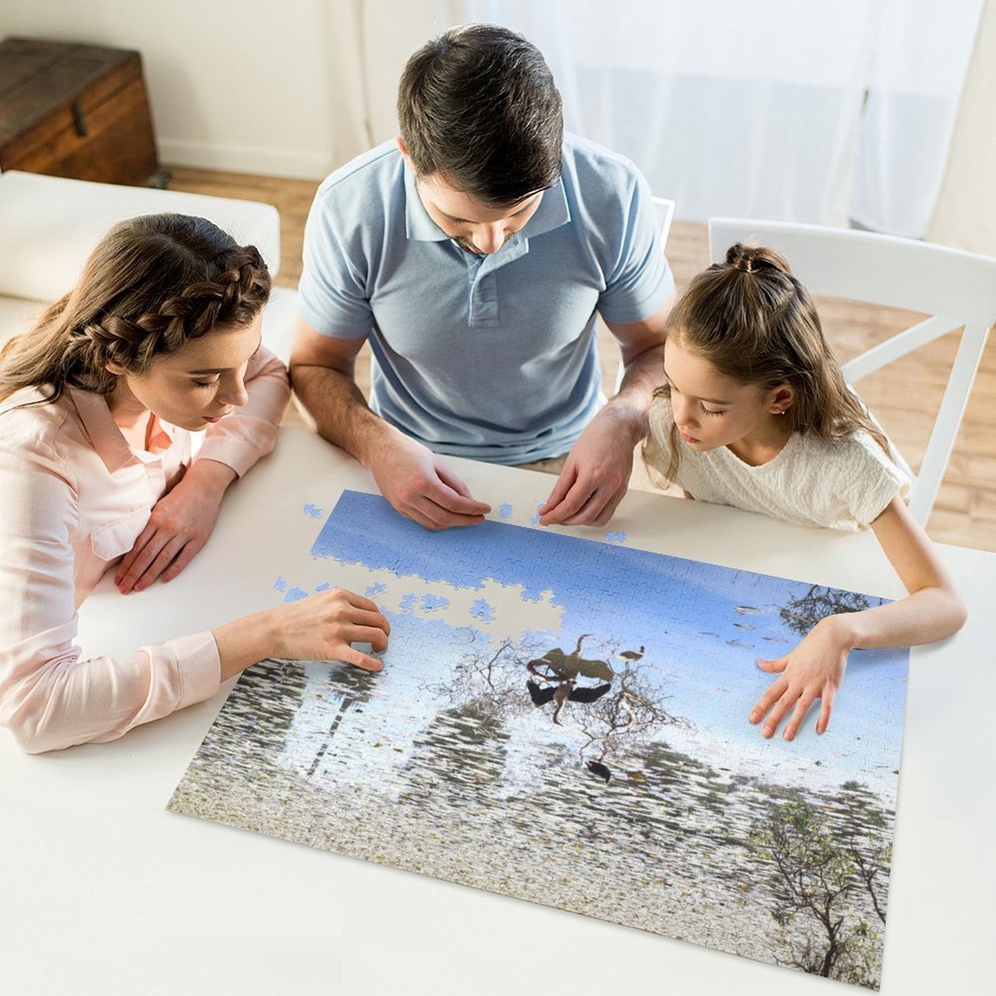 Bird in park lake - 1000-Piece Jigsaw Puzzle