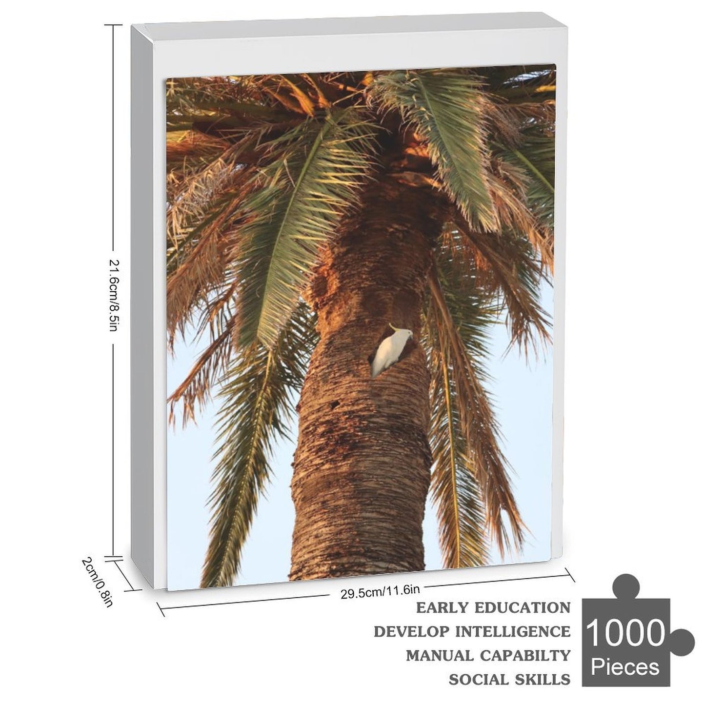 Cockatoo in palm tree - 1000-Piece Jigsaw Puzzle