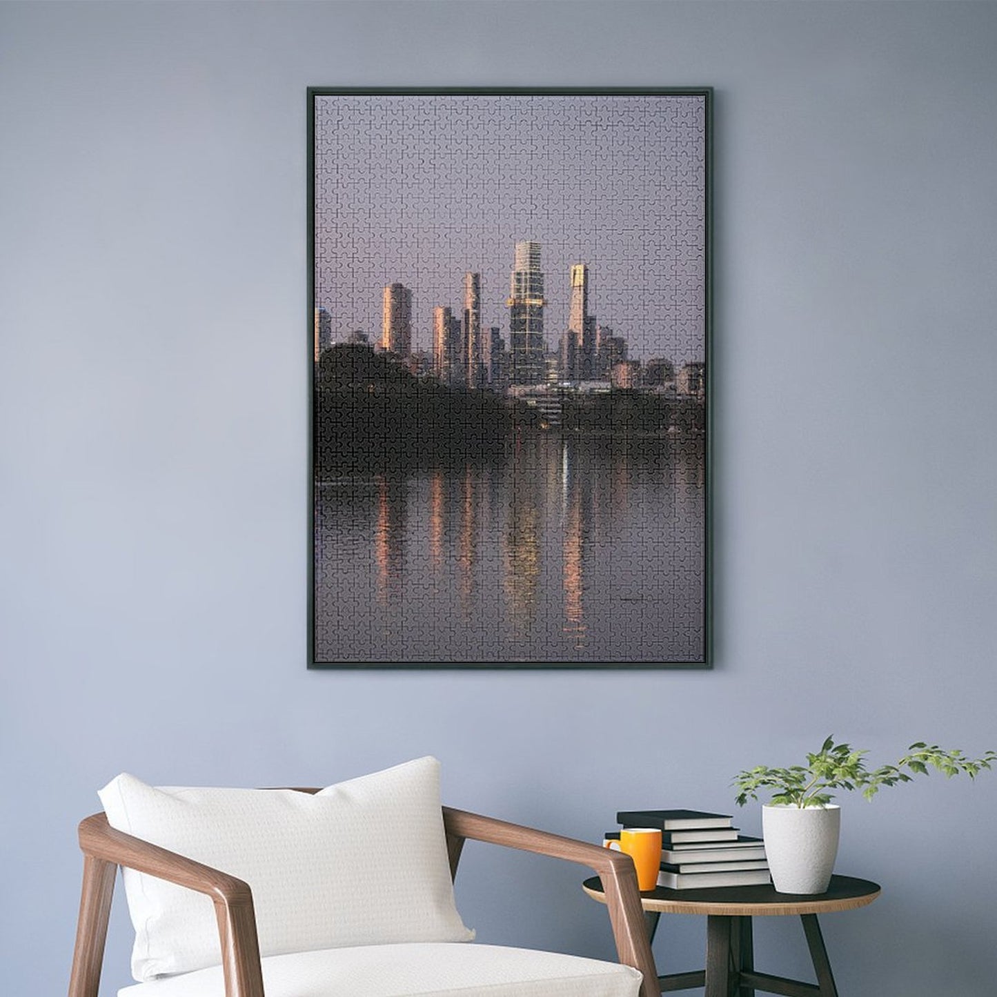 Melbourne skyscrapers at dusk - 1000-Piece Jigsaw Puzzle