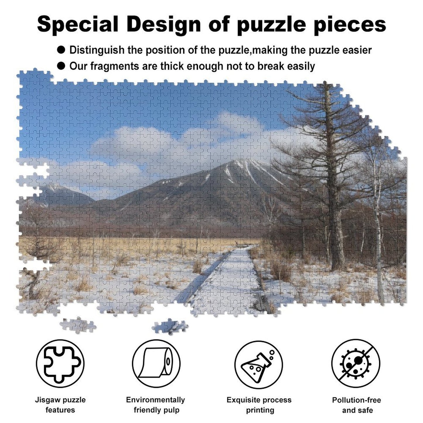 Snowy trail in Nikko - 1000-Piece Jigsaw Puzzle