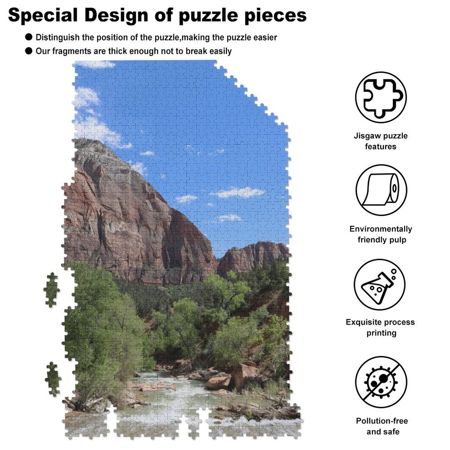 River flowing, Zion National Park - 1000-Piece Jigsaw Puzzle