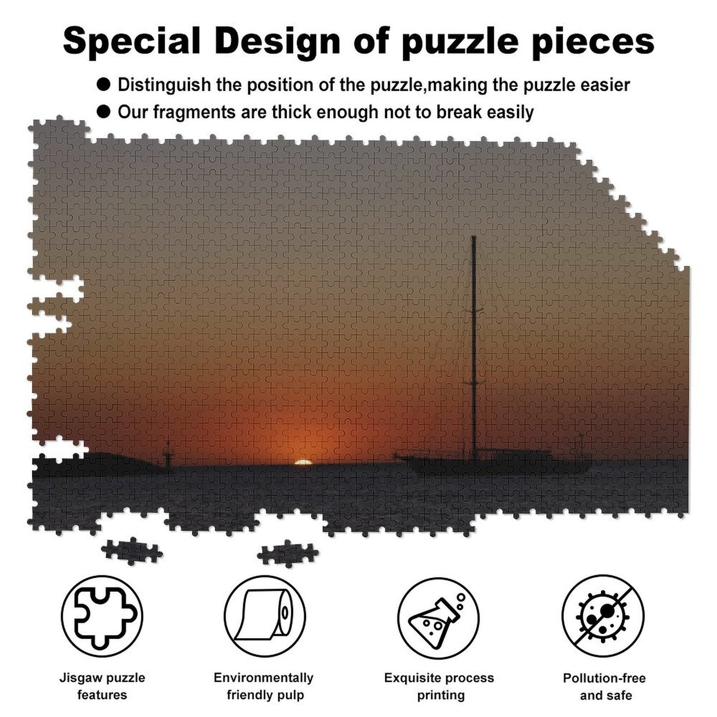 Sailboat at sunset, Melbourne - 1000-Piece Jigsaw Puzzle